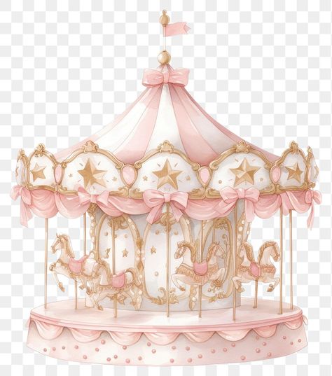 Carousel Watercolor, Carousel Aesthetic, Coquette Music, Vintage Carousel Horse, Carousel Design, Round Painting, Vintage Carousel, Carousel Party, Carousel Birthday