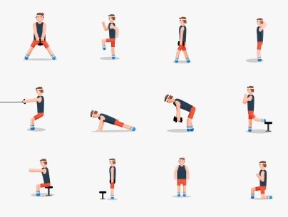 Fitness GIF Demonstrates 48 Exercises Perfect for New Year's Resolutions Gym Illustration, Fitness Gif, Wheelchair Exercises, Sport Gif, Excercise Routine, Sports Gif, Walking Animation, Login Design, Deep Brain Stimulation