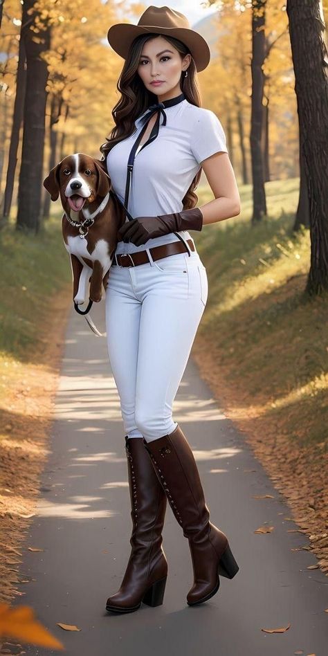 Lady Walking, Lady A, Looks Country, Hunting Dog, Theme Dress, Cowboy Outfits, Country Fashion, In The Wild, A Lady