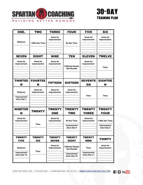 THE 30 DAY SPARTAN TRAINING GUIDE  SGXFree30Day_Page_3 Spartan Training Plan, Spartan Trifecta, Spartan Training, Spartan Workout, Spartan Race Training, Bodyweight Strength Training, Weight Training Women, Strength Training Guide, Obstacle Race