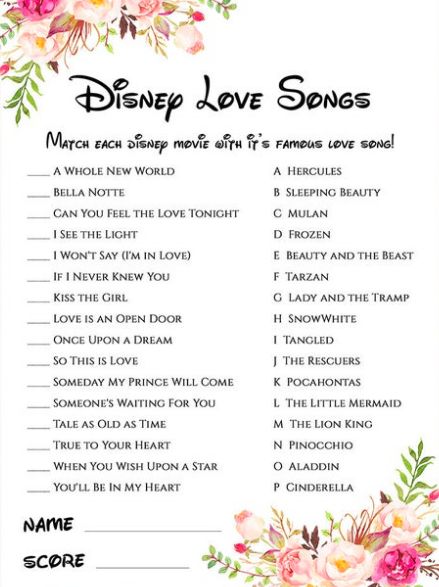 15 Magical Disney Bridal Shower Ideas | Bridal Shower 101 Disney Themed Bridal Shower Games, Disney Wedding Shower Ideas Decoration, Beauty And The Beast Bridal Shower Games, Bridal Shower Games Disney, Disney Love Songs Bridal Shower Game, Disney Shower Games, Princess Themed Bridal Shower Ideas, Princess Theme Bridal Shower Ideas, Subtle Disney Bridal Shower Ideas