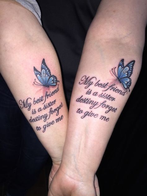 89 Sister Tattoo Ideas To Show Your Bond Non Biological Sister Tattoos, Ride Or Die Tattoo Friends, Best Friend Butterfly Tattoos, Friendship Tattoos Matching, Matching Tattoos Sisters Meaningful, Bff Tattoos Unique For Two, Soul Sister Tattoos, Cute Best Friend Tattoos, Blessed Tattoos