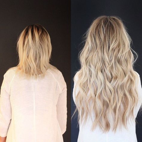 (ad) What are the 3 types of hair extensions? Natural Blonde Extensions, Short Hair To Extensions, Nbr Extensions Before After, How To Blend Extensions With Short Hair, Blonde Extensions Before And After, Hand Tied Extensions Before And After, Short Hair Extensions Before And After, Long Extension Hairstyles, Extensions Before And After