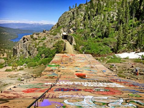 Donner Pass Summit Tunnel – Hidden California Lake Tahoe Trip, San Francisco Neighborhoods, Tahoe Trip, Donner Lake, Lake Tahoe Vacation, Short Vacation, Nevada Mountains, California History, Long Road Trip