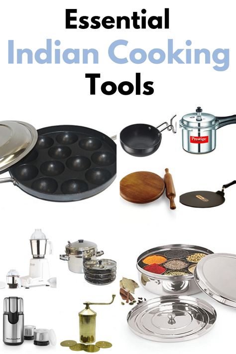 Indian Kitchen Essentials, Indian Utensils, Kitchen Equipment List, Cooking Equipment Kitchen Tools, Kitchen Utensils List, Indian Kitchen Utensils, South Indian Kitchen, Cooking Baked Potatoes, Coffee Espresso Machine