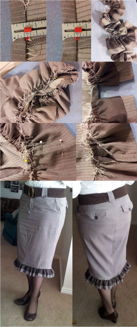 My next pants-to-skirt project? Pants To Skirt, Diy Clothes Refashion Upcycling, Diy Clothes Refashion No Sew, Refashioned Clothing, Shoe Refashion, Upcycled Ideas, Painted Clothes Diy, Diy Clothes Refashion, Diy Clothes Videos