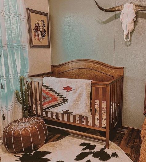 Baby Girl Nursery Western Theme, Western Baby Nursery Girl, Western Nursery Girl, Western Baby Nursery, Western Baby Nurseries, Nursery Western, Country Babies, Western Baby Girls, Boho Baby Girl Nursery