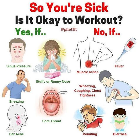 Rinaldo Fable on Instagram: “KNOW - SICK WORKOUTS - 😷While exercise can be helpful in strengthening the immune system to fight off illness, it is not always advisable…” workout träning sickness sjuk förkyld Sick Workout, Lazy Exercise, Chest Workout Routine, Ear Ache, Sinus Pressure, Workout Days, Partner Workout, The Immune System, Runny Nose