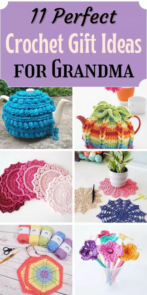 We all know our grandmas love a handmade gift! Whether you are looking to gift for her birthday, Christmas, Mother’s Day or just because, you will find plenty of gift ideas to choose from here! Crochet Mothers Day Gifts, Crochet Mothers Day, Quick Birthday Gifts, Bday Gifts For Mom, Gift Ideas For Grandma, Quick Crochet Gifts, Crochet Gift Ideas, Crochet Coasters Free Pattern, Retro Throw Pillows