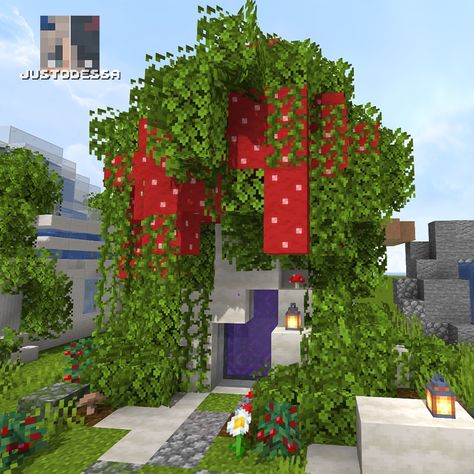 Make it into a tree too! Cherry Nether Portal, Cottagecore Nether Portal, Mushroom Nether Portal, Minecraft Mushroom, Nether Portal, Emoji Icon, Minecraft Builds, Minecraft Designs, Minecraft Ideas