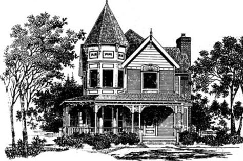 Plan #43-102 - Houseplans.com Small Victorian Homes Floor Plans, Victorian Cottage Plans, Victorian Homes Floor Plans, Queen Anne House Plans, Victorian House Floor Plans, Victorian Floor Plans, Victorian House Plan, Queen Anne House, Victorian House Plans