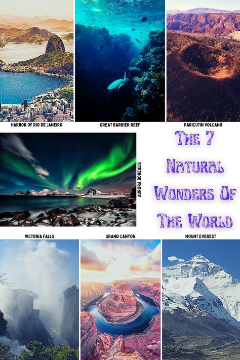 Explore the Seven Natural Wonders of the World 7 Natural Wonders Of The World, 7 World Wonders, 7 Natural Wonders, Natural Wonders Of The World, Nature Wonders, Natural Photography, Adventure Travel Explore, Adventure Vacation, Victoria Falls