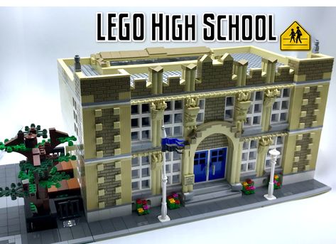 30s Architecture, Lego School, Creator Inspiration, Lego Modular Buildings, Lego House Ideas, Awesome Lego Creations, Lego Houses, Big Lego, Lego Lovers