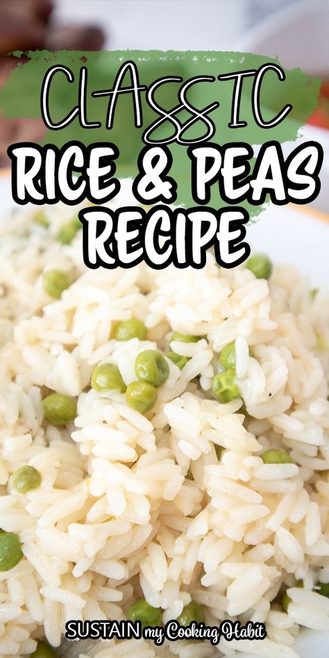 Everyone will love this easy-peasy, classic and delicious rice and peas recipe, also referred to as risi e bisi. #sustainmycookinghabit Rice Peas Recipe, Rice With Peas Recipes, Peas And Rice Recipe, Jasmine Rice Recipe, Rice With Peas, Rice Peas, Peas And Rice, Brown Rice And Peas, Rice And Peas Recipe