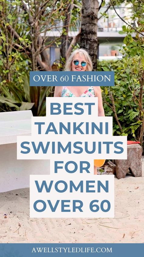 A Well Styled Life share a list of the best tankini swimsuits that caught her eyes for women over 60, as well of her current favorites that she owns. Follow for more swimwear for summer 2024 and fashion finds. Grandma Swimwear, Plus Size Tankini Tops, Plus Size Rash Guard Swimwear, Swimwear For 60 Year Olds, Bathing Suit For Over 50, Women Over 50 Beach Fashion, Tankini Bathing Suits For Women Over 50, Sun Bathing Beach, Swimwear For Over 60 Women