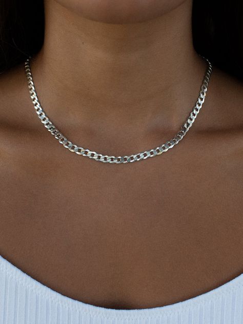 Thick Silver Necklace, Chain Silver Necklace, Chunky Silver Necklace, Chunky Chain Necklace, Necklace Everyday, Chunky Chain Necklaces, Magical Jewelry, Necklace Diamond, Professional Jewelry