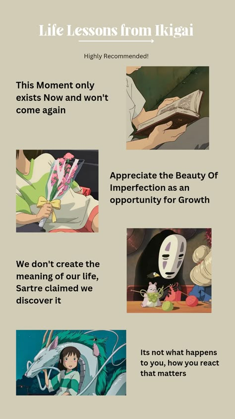 #ikigai #lesson #quotestoliveby #studioghibliaesthetic #studioghibliart #alishbathebookreviewer How To Live A Studio Ghibli Life, Ikigai Book Quotes, Ghibli Study Aesthetic, Ikigai Book Aesthetic, Ghibli Studio Aesthetic, Ikigai Aesthetic, Ghibli Studio Art, Ikigai Quotes, Japanese School Life