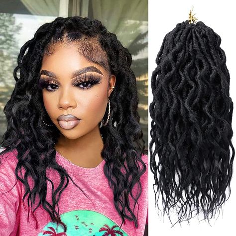 Goddess Locs Crochet, Braids Extensions, Synthetic Braids, Faux Locs Crochet, Crochet Faux Locs, Boho Locs, Soft Locs, Locs Crochet, Faux Locs Hairstyles