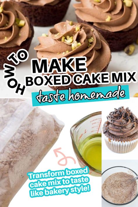 Betty Crocker Cake Mix Hacks, Make Box Cake Better, Box Cake Better, Cake Mix Hacks, Moist Cupcake Recipes, Chocolate Box Cake, Best Cake Mix, Cake Mix Cupcakes, Betty Crocker Cake Mix