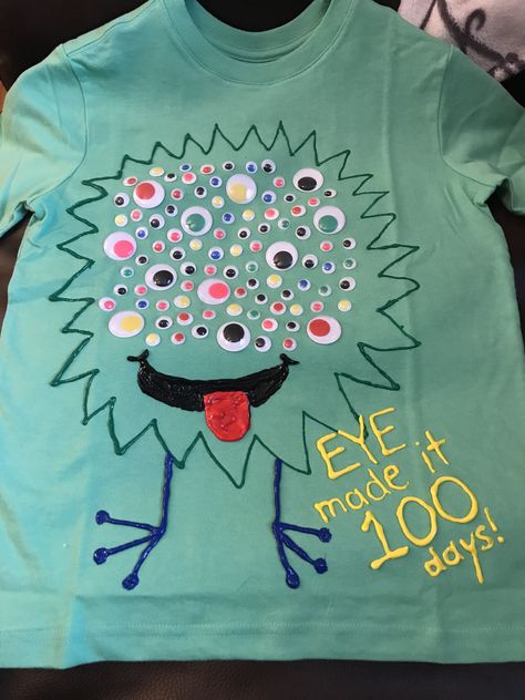 100 Day Eyeball Shirt, 100 Days Eyes Shirt, 100 Days Art Project, 120 Days Of School Cape, Eye Survived 100 Days Of School Kids, 100 Days Of School Collage, 100th Day Of School Projects Posters, 100 Days Of School Project Posters, 100 Day Of School Poster Board Ideas