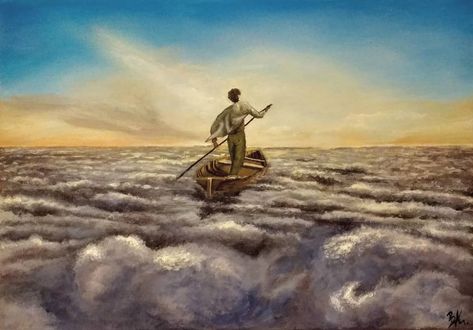 River Painting Acrylic, The Endless River, River Tattoo, Sea Of Clouds, River Painting, The Endless, Pink Floyd, Painting Acrylic, Acrylic On Canvas