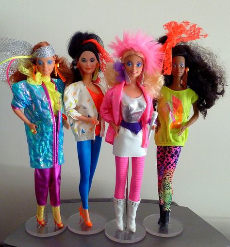 lol - I graduated from the Heart Family to Barbie and the Rockers.  Diva and Derek were my faves Barbie And The Rockers, 80s Rocker, Barbie 80s, 80s Girl, Im A Barbie Girl, Barbie Vintage, Barbie I, Barbie Friends, Childhood Toys