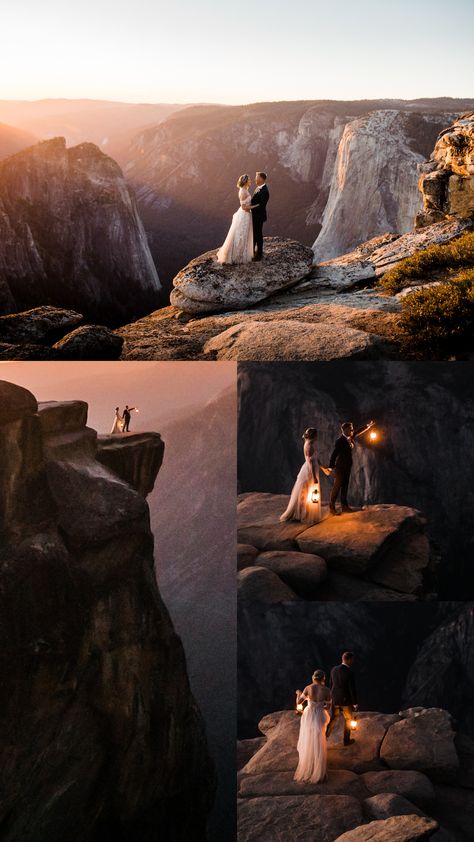 Wedding Ceremony Non Traditional, Elopement Ideas Yosemite, Forest Elopement Photography, Glacier Point Yosemite Wedding, Yosemite Elopement Ideas, Mt Rainier National Park Elopement, Private Elopement Ceremony, National Park Wedding Dress, Yellowstone National Park Wedding