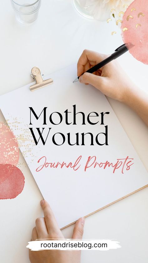 Over 40 journal prompts for anyone wanting to heal a mother wound left by a complicated mother child relationship - maybe it was an absent mother, a toxic mother, a neglectful mother, an abusive mother, a narcissistic mother, or just an unhealthy relationship with your mother growing up. These powerful journal prompts for mother wounds will help you break generational cycles of toxicity and trauma, heal your inner child, reparent yourself, and start generational healing. Journal Daily Prompts, Mother Wound Healing, Toxic Mom, Mother Daughter Journal, Parenting Journal, Toxic Mother, Journal Prompts For Healing, Journal Prompts For Adults, Mother Wound