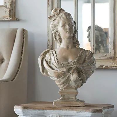 THE AGED VICTORIAN | Shop Sales Events Antique Farmhouse Bust Statue, Antique Statue, World Decor, Hanging Crystals, Regency Era, Old World Style, French Country Cottage, Cute Clay, Antique Farmhouse