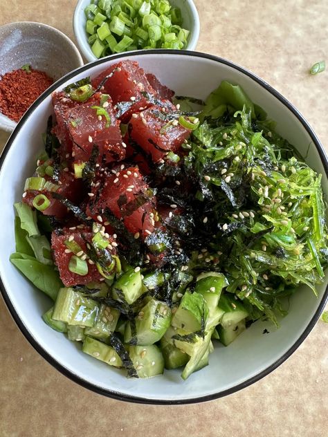 Korean Ahi Poke completely inspired by the poke I had in Kauai from Koloa Fish Market. This poke was so fresh and delicious! Best Lunch Recipes, Ahi Poke, Poke Bowls, Healthier Choices, Japanese Recipes, Low Sodium Soy Sauce, Fish Market, So Fresh, Asian Inspired