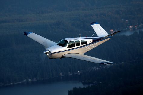 The plane affectionately known as the "v-tail doctor killer". Beechcraft Bonanza, Private Planes, Piper Aircraft, Sky King, Hole In The Sky, Airplane Drawing, Pilot License, Air Photo, Private Plane