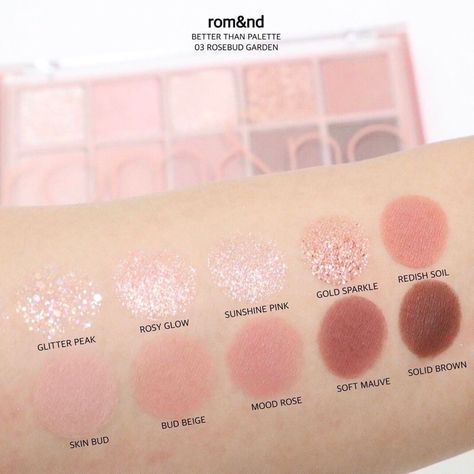 links are on visit, just click it luvs! Romand Palette Colors, Romand Better Than Palette Glitter, Romand Better Than Palette Rosebud Garden, Romand Palette, Secret Garden Colouring, The Secret Garden, Makeup Swatches, Colorful Garden, Hair Pictures