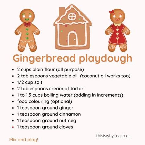 Gingerbread Playdoh, Play Dough Ideas, Christmas Month, Why I Teach, Gingerbread Man Activities, Dough Ideas, Christmas Crafts Ideas, Fun Activities For Toddlers, December Christmas