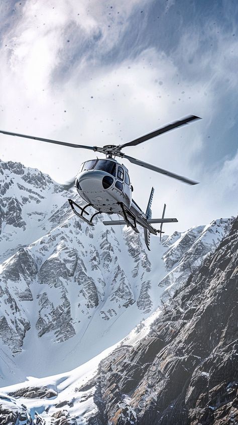 #MountainHelicopterFlight: A #helicopter soars above the snow-capped #mountains under a cloudy #sky, presenting a breathtaking vista. #helicopter #mountains #snow #sky #flight #aiart #aiphoto #stockcake ⬇️ Download and 📝 #Prompt 👉 https://stockcake.com/i/mountain-helicopter-flight_565674_1101513 Helicopter Photography, Banff Trip, Mountains Snow, Helicopter Ride, Snow Caps, Sport Horse, Cloudy Sky, Love Natural, Christmas Colors