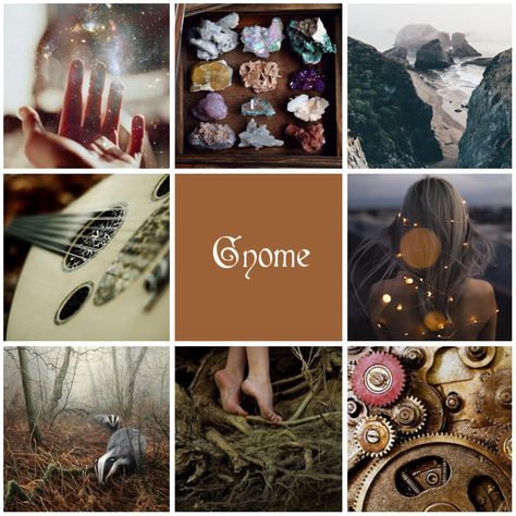 Gnome Aesthetic Dnd, Gnome Aesthetic, Dragons Of Stormwreck Isle, Gnome Ranger, Legends And Lattes, Aesthetic Collage Ideas, Pagan Grimoire, Gnome Dnd, Orc Barbarian