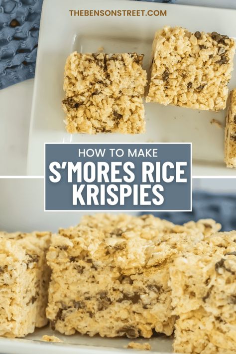 Easy S'mores Rice Crispy Treat Recipe with Rice Krispies Recipe With Rice Krispies, Rice Crispy Treat Recipe, Rice Crispy Squares, Oreo Rice, Recipe With Rice, Crispy Treats Recipe, Rice Krispies Recipe, Rice Crispy Treat, Rice Crispy Treats Recipe