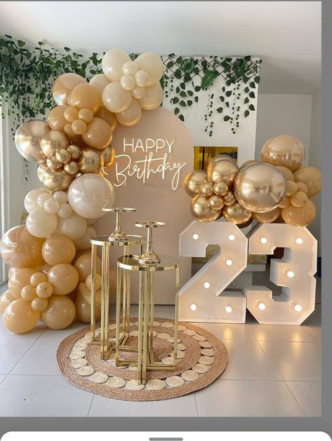 18th Birthday Decorations, 21st Birthday Decorations, Birthday Party Theme Decorations, 23rd Birthday, Golden Birthday, Birthday Balloon Decorations, 18th Birthday Party, White Balloons, 25th Birthday