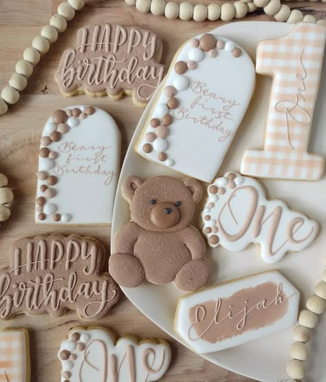 Bearly One Birthday Boy, Beary 1st Birthday Cookies, Bear Theme First Birthday, Bear First Birthday Party Girl, My Beary First Birthday Boy, Bear Themed First Birthday, Bear 1st Birthday, My Beary First Birthday Theme, Teddy Bear Birthday Cookies