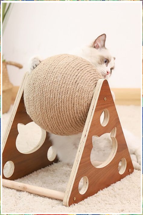 Cat Supplies - Get It Today! For more details, click to visit Amazon.com. Katt Diy, Cat Climbing Frame, Cat Ball, Sisal Rope, Wood Cat, Cat Scratching Post, Cat Climbing, Wooden Cat, Cat Scratcher