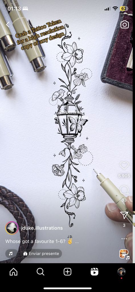 Secret Garden Tattoo, Romantic Tattoo, Bookish Tattoos, Garden Tattoos, Garden Tattoo, Arrow Tattoo, Book Spine, Tattoo Design Book, Spine Tattoo