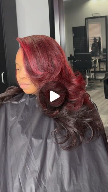 DMV HAIRSTYLIST on Instagram: "Layers on layers with a pop of red! 🌹  Service: Quick Weave  #dmvhairstylist #dmvhair #laurelhairstylist" Red And Black Quick Weave, Red Quick Weave Bob, Black Quick Weave, Quick Weave With Bangs, Red Quick Weave, Weave With Bangs, Dmv Hairstylist, Weave Bob, Quick Weave Bob