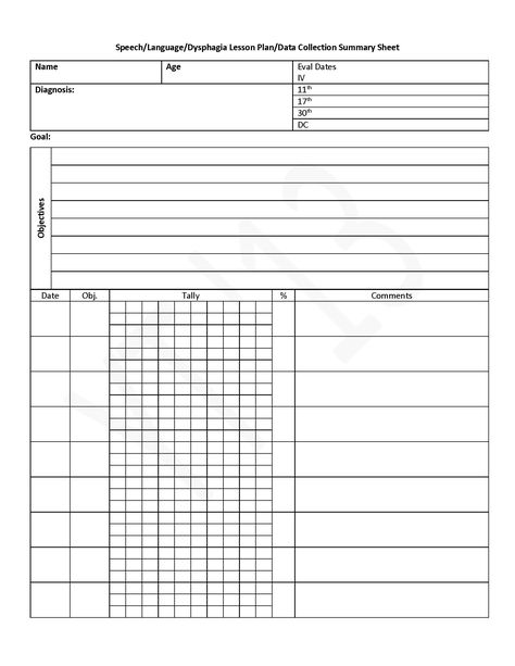 Data Collection Sheet Objectives, Tally, Percentage, Comments Slp Documentation, Dyspraxia Activities, Speech Therapy Data Collection, Special Education Organization, Teacher Data, Slp Organization, Data Collection Sheets, Data Binders, Behavior Interventions