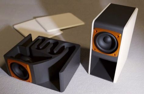 3D Printed Speaker: 10 Projects that Rock the Most | All3DP Diy Bluetooth Speaker, 3d Tiskárna, Active Passive, Subwoofer Box Design, Speaker Plans, Speaker Projects, Horn Speakers, Speaker Box Design, Subwoofer Box