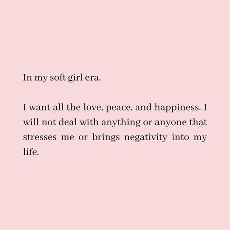 2024 Mindset, In My Soft Girl Era, Soft Girl Era, Vision Board Affirmations, Self Healing Quotes, Vision Board Inspiration, Note To Self Quotes, Self Love Affirmations, Girly Quotes