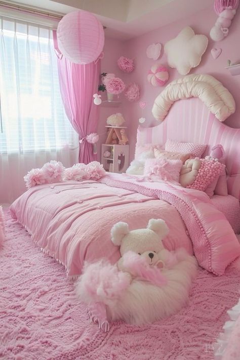 Bedroom Ideas Couples, Girly Pink Bedroom, Dr Visuals, Bedroom Ideas For Women, Small Room Makeover, Princess Room Decor, Princess Stuff, Pink Rooms, Pink Bedroom For Girls