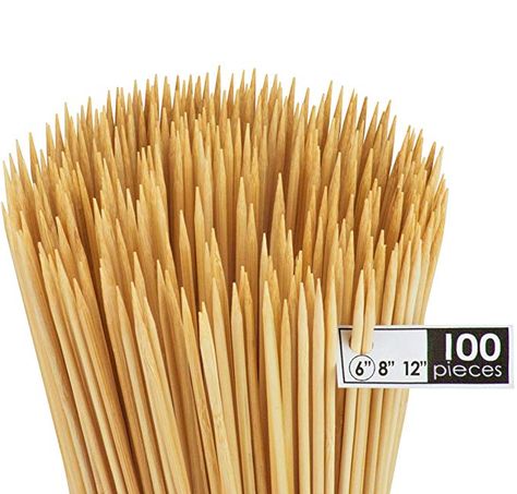 Amazon.com : DecorRack Natural Bamboo Skewer Sticks, Natural Wooden Barbecue Kabob Skewers, Best for Grill, BBQ, Kebab, Marshmallow Roasting or Fruit Sticks, 6 inch (Pack of 100) : Garden & Outdoor Barbecue Chicken Crock Pot, Marshmallow Roasting, Skewer Sticks, Fruit Sticks, Kabob Skewers, Barbecue Sauce Recipes, Bbq Skewers, Fruit Skewers, Barbecue Tools