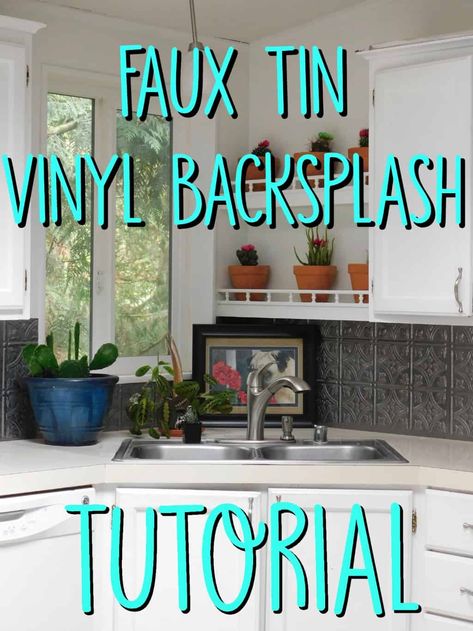 Tin Tile Backsplash, Tin Backsplash Kitchen, Faux Tin Tiles, Marble Backsplash Kitchen, Vinyl Backsplash, Trendy Kitchen Backsplash, Creative Backsplash, Steel Backsplash, Copper Backsplash