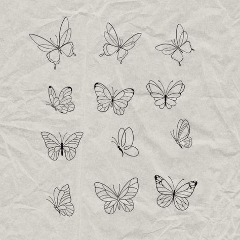 Butterfly Flash Sheet, Butterfly Finger Tattoo, Silly Tattoos, Duo Tattoo, Tiny Butterfly Tattoo, Three Butterflies, Butterfly Tattoo Stencil, Small Butterfly Tattoo, Cute Tats