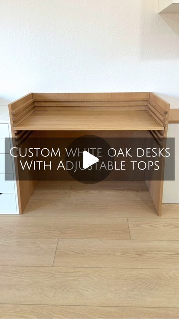 Adjustable Study Table Design, Kids Adjustable Desk, Adjustable Desk Ideas, Diy Adjustable Desk, Kids Study Table Ideas For Two, Kids Desk Diy, Oak Desks, Adjustable Study Table, White Oak Desk