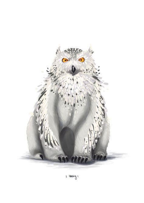 ArtStation - Owlbear, Mateja Velušček Snowy Owlbear, Owlbear Dnd, Dnd Creatures, Owl Bear, Arctic Wolf, Brown Bears, Creature Concept, Cute Little Drawings, Fantasy Inspiration